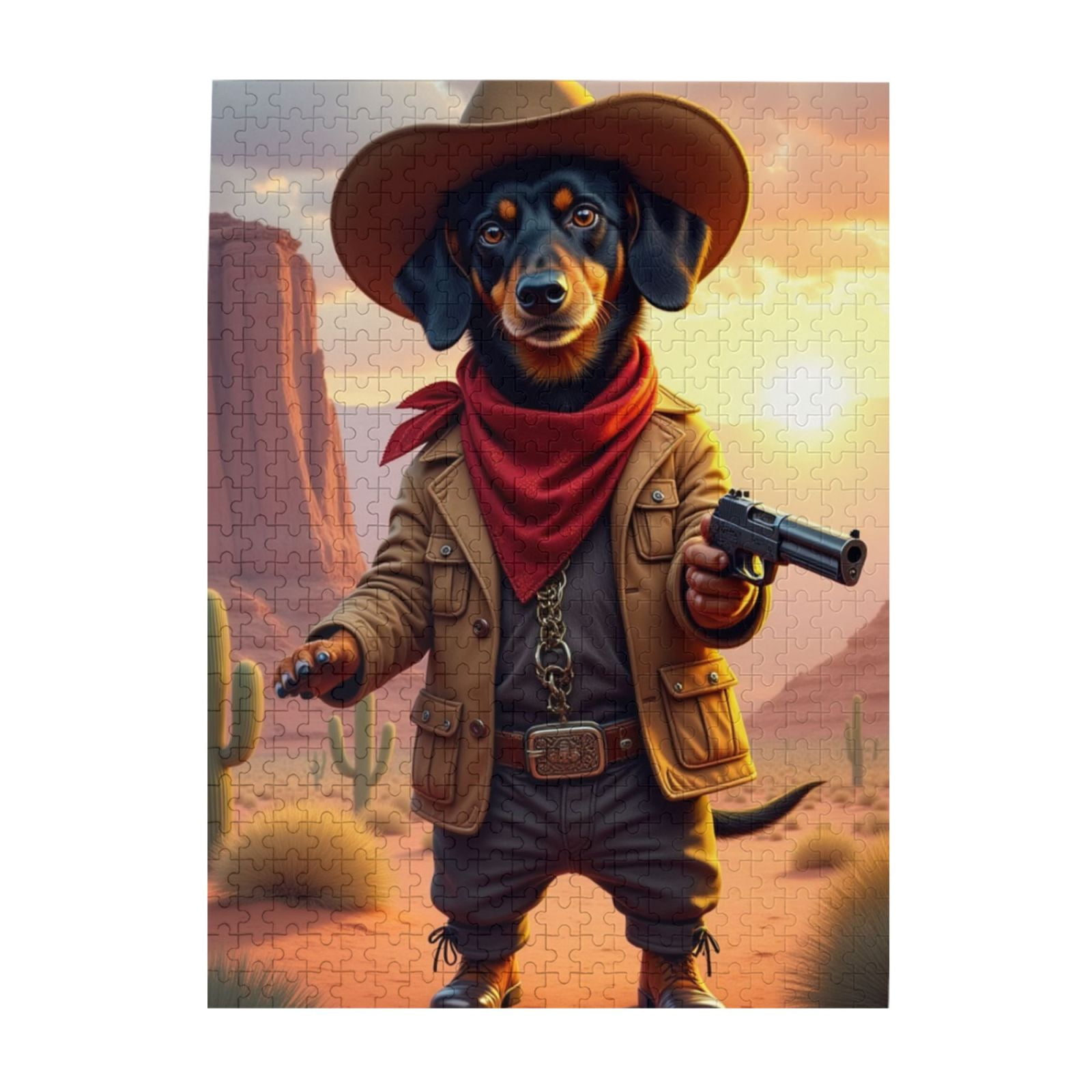 500 Piece Jigsaw Puzzle For Adults Cowboy Dachshund Challenging And Fun ...