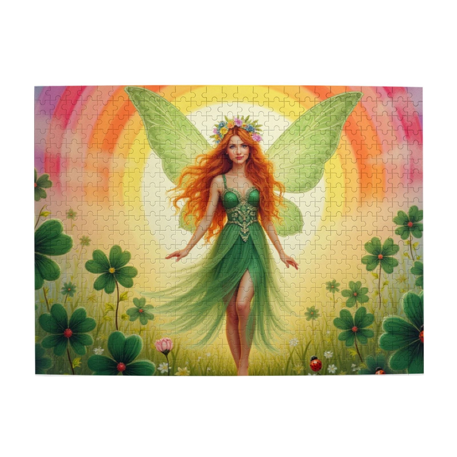 500 Piece Jigsaw Puzzle For Adults Green Fairy In Rainbow Meadow ...