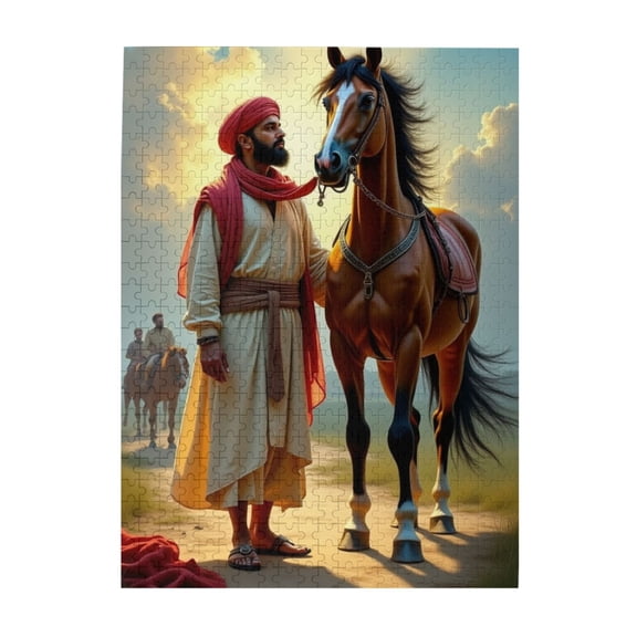 500 Piece Jigsaw Puzzle For Adults Man And Horse Artwork Challenging And Relaxing Puzzle For Adults Unique Artwork Great Gift Idea Home Decor