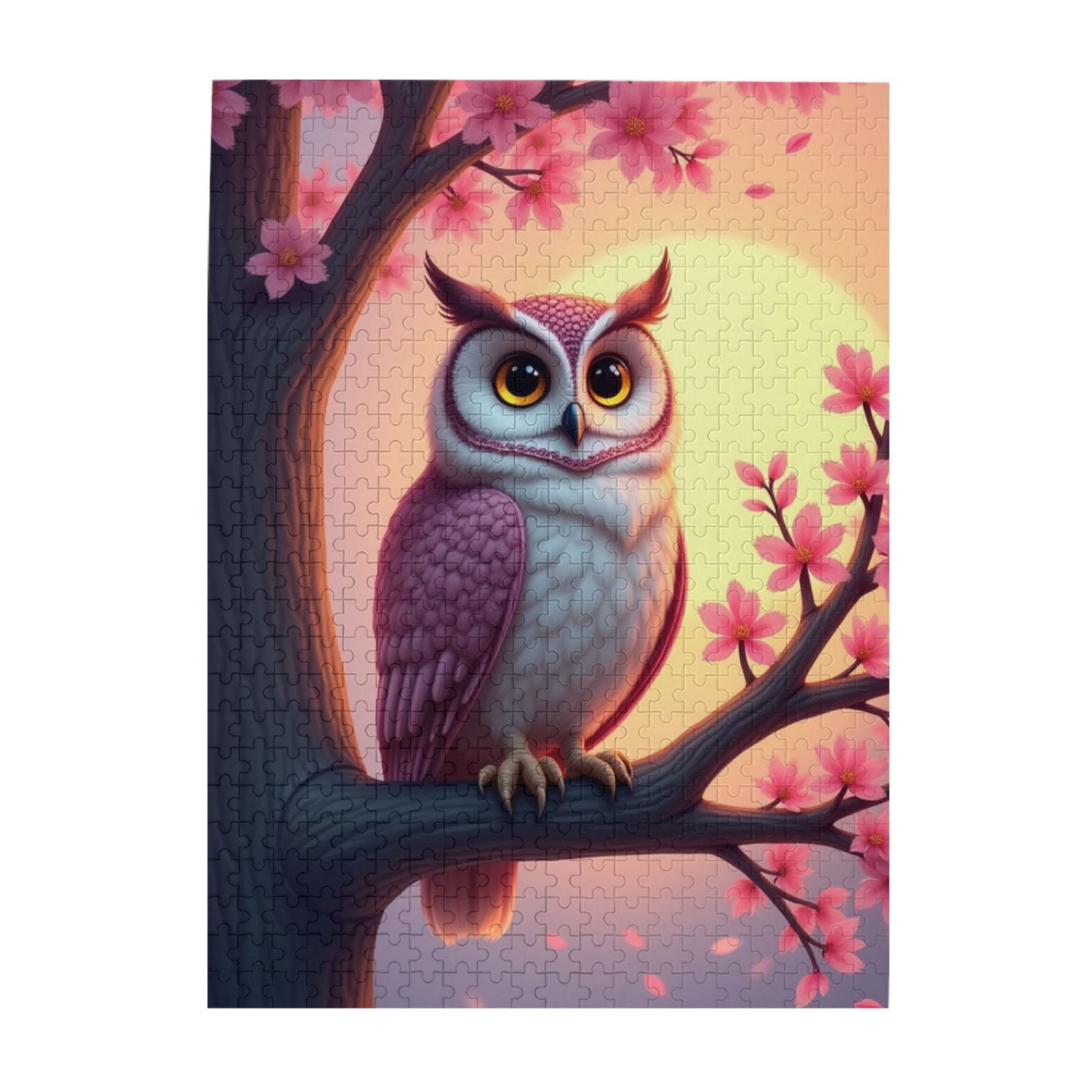 500 Piece Jigsaw Puzzle For Adults Pink Owl In Cherry Blossom Tree ...