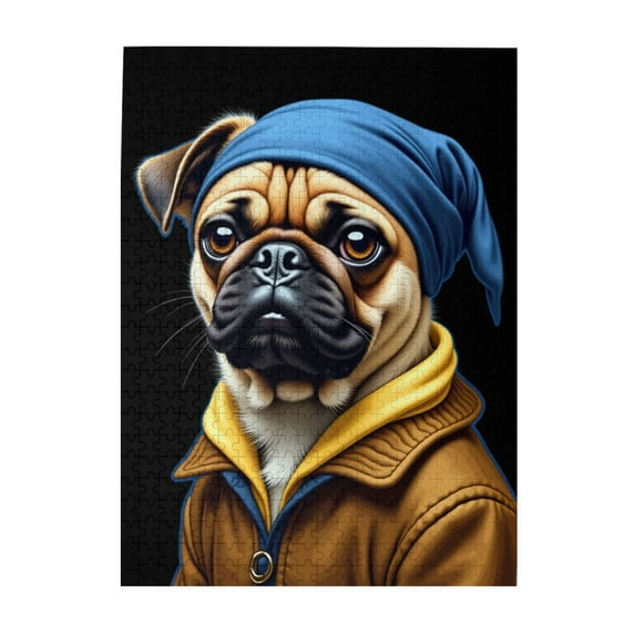 500 Piece Jigsaw Puzzle For Adults Pug In A Hoodie Challenging And Fun Brain Teaser Unique Artwork Home Decor Great Gift Idea For Puzzle Lovers