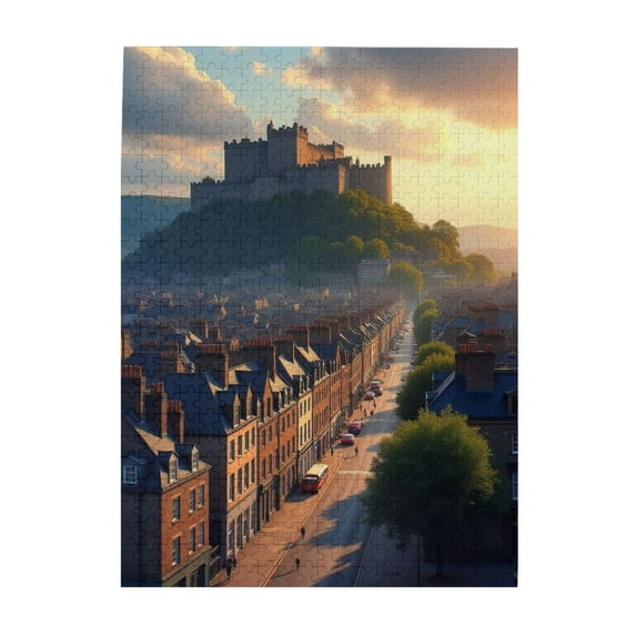 500 Piece Jigsaw Puzzle For Adults Scenic Castle Town Sunset Challenging & Relaxing Puzzle HighQuality Pieces Great Gift Idea