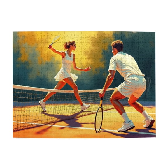500 Piece Jigsaw Puzzle For Adults Tennis Match Challenging & Fun Activity Vibrant Artwork Great Gift Idea Home Decor 20.5X15In