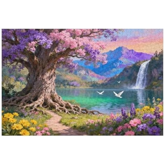 500 Piece Jigsaw Puzzle, Garden Escape Colorful Tree Nature Art, 20.5"x15" Dust-Free Challenging Puzzle, Puzzle Lovers Home Decor