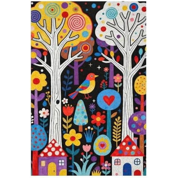 500 Piece Jigsaw Puzzle, Spring Forest Nature Scene, Perfect Interlock No Dust, Fun Family Challenge Game Home Decoration for Adults, 20.5" x 15"