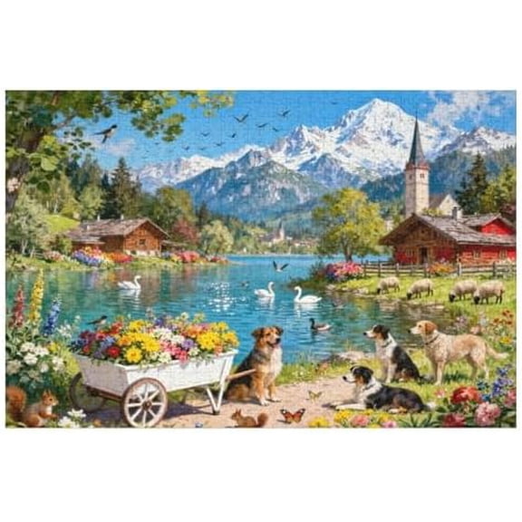 500 Piece Jigsaw Puzzle, Summer Nature Vibrant Outdoor Green Forest Sunshine Landscape, Relaxing Design, Family Entertainment Puzzle, 20.5" x 15"