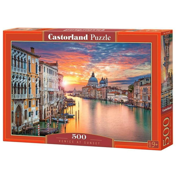 500 Piece Jigsaw Puzzle, Venice at Sunset, Italy, European puzzle, Italy puzzle, Adult Puzzles, Castorland B-52479