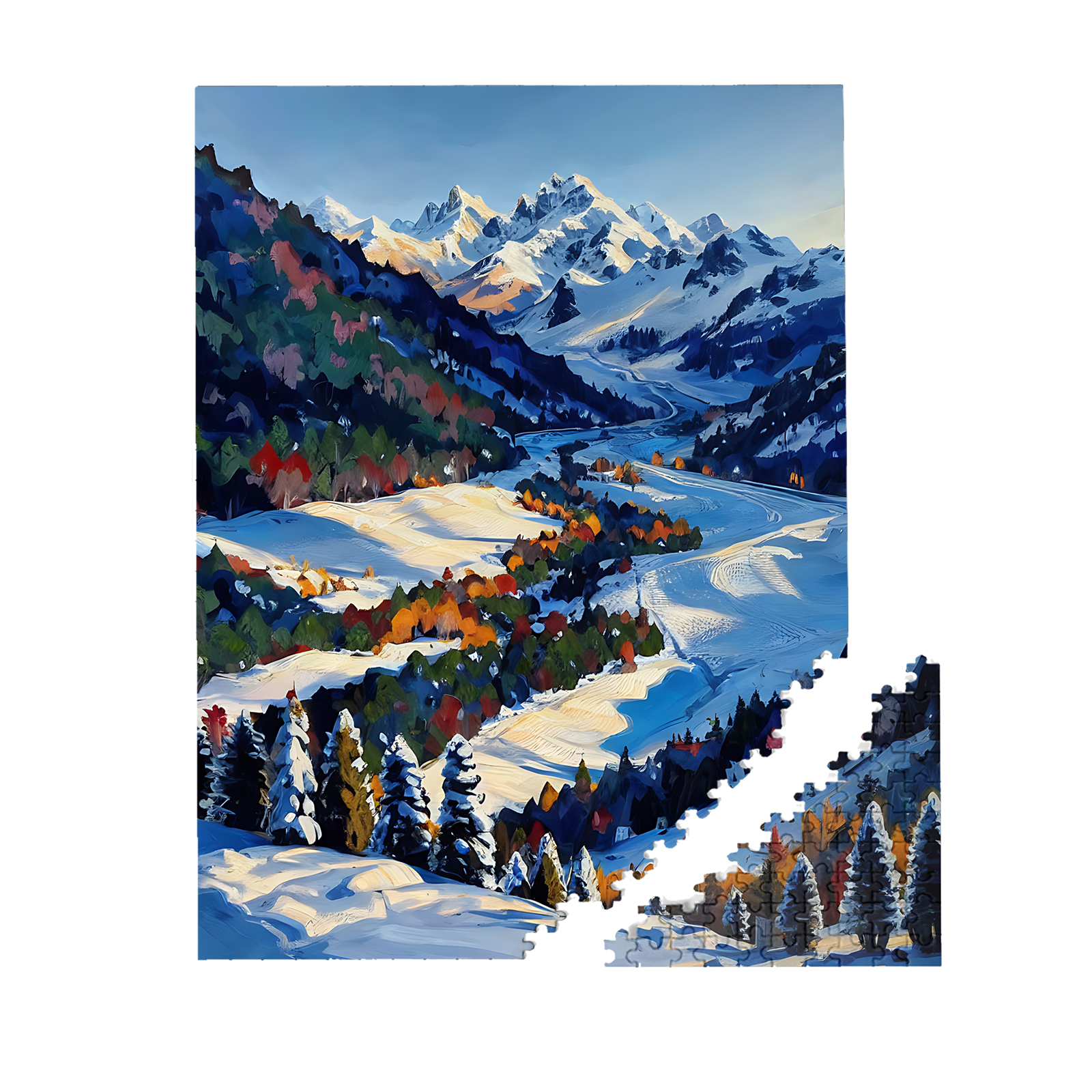 500 Piece Jigsaw Puzzle Winter Mountain Landscape Artistic Highdefinition For Family Offices 20