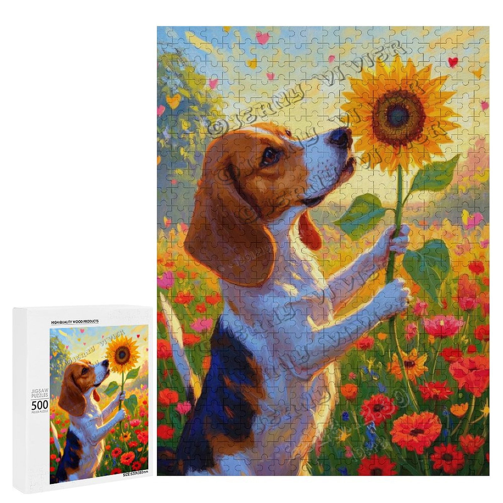 500 Piece Jigsaw Puzzle for Adults – Dachshund with Sunflower ...