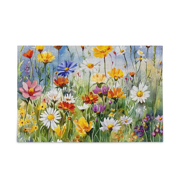 500 Piece Jigsaw Puzzle for Adults Wildflowers Thick Wood-Paper Composite with Letter on Back Tight Interlock Challenging Home Decor Family Game Gift