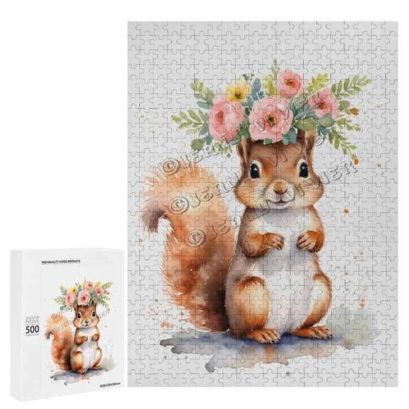 500 Piece Jigsaw Puzzle for Adults - Wood Puzzles - Funny Squirrel Theme - Perfect for Relaxation and Fun