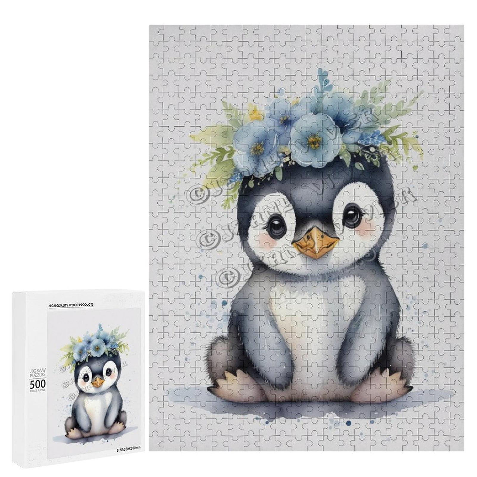 500 Piece Jigsaw Puzzle for Adults - Wood Puzzles - Penguin Artwork ...