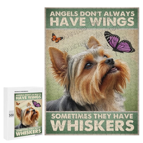 500 Piece Jigsaw Puzzle for Adults - Wood Puzzles - Yorkshire Terrier Dog - Fun and Engaging Puzzle for Dog Lovers - Perfect for Family Game Night