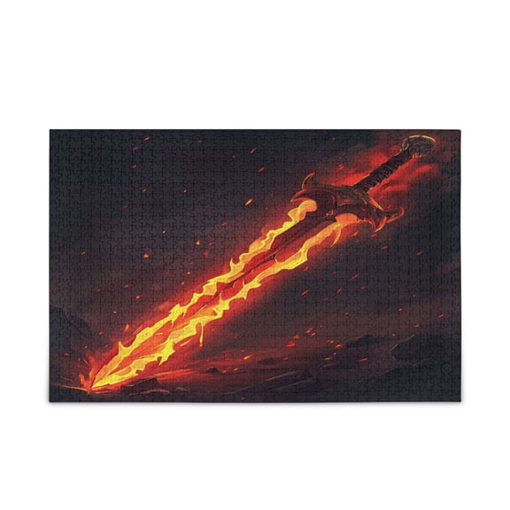 500-Piece Jigsaw Puzzle for Brain Teasing Fun & Perfect Wall Art for Adults Ages 15+ Flaming Sword
