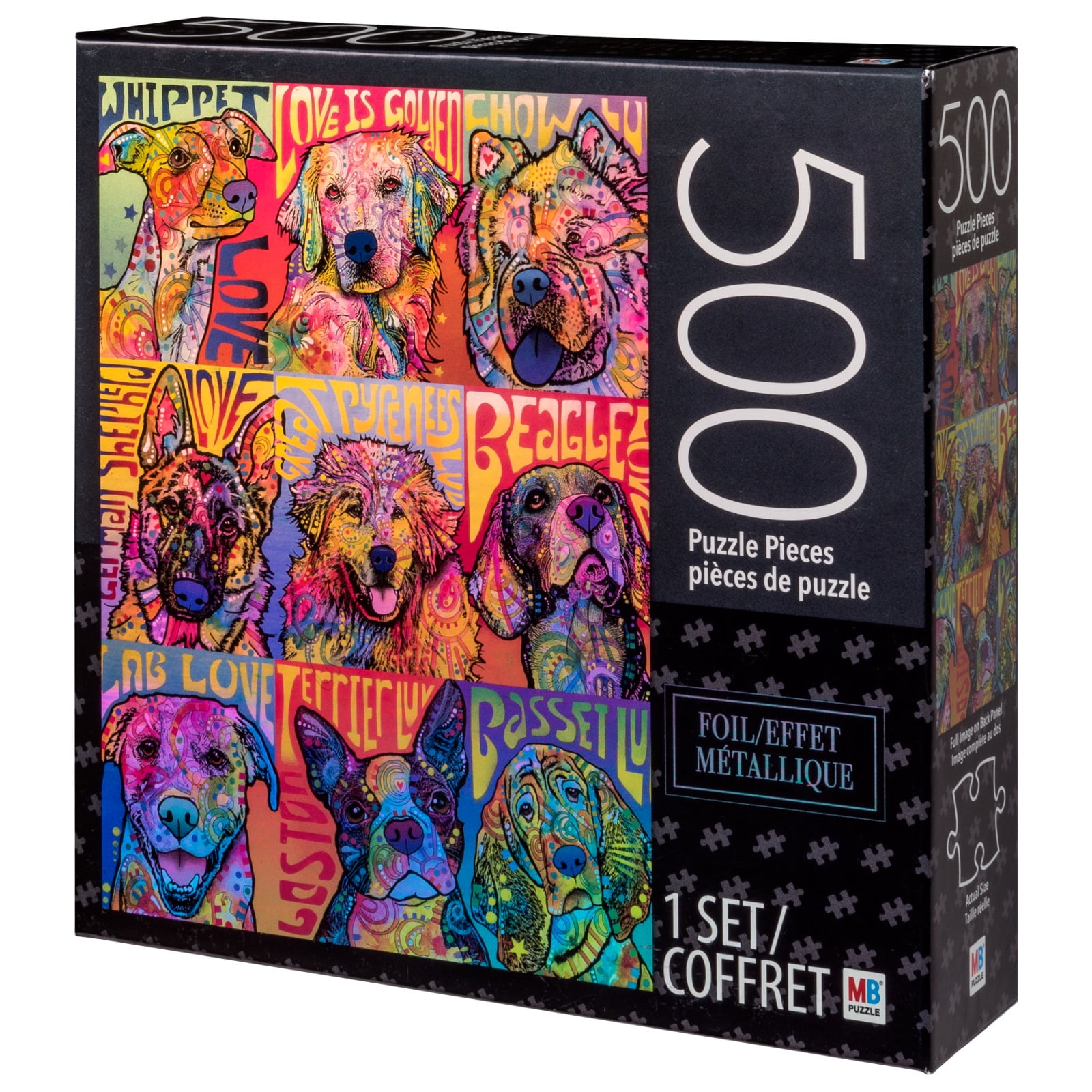 Quizquirk 500 Piece Puzzle, Jumping Dog Jigsaw Puzzle for Adults/Teens (Puzzle Saver Kit Included)