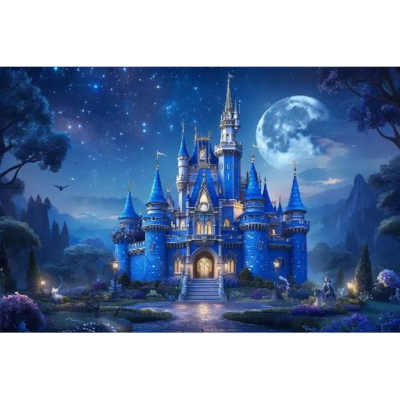 500 Piece Jigsaw Puzzles for Adults, Fantasy Blue Castle Wooden Jigsaw Puzzle Challenging Educational Fun Family Activities Games Toys Gifts for Home Decor