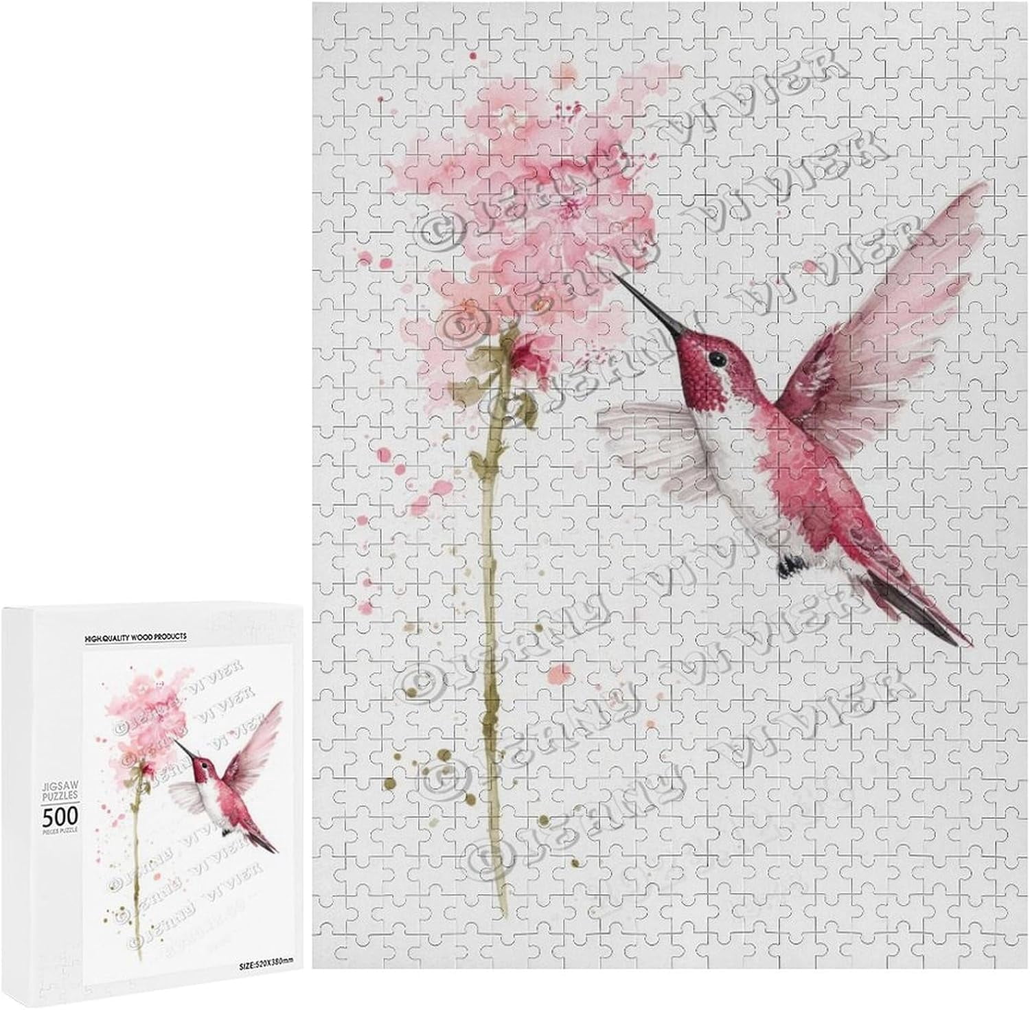 500 Piece Jigsaw Puzzles for Adults - Wood Puzzles - Watercolor ...