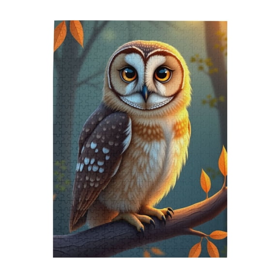 500 Piece Jigsaw Puzzles For Adults Adorable Owl In Autumn Forest Challenging And Relaxing Brain Teaser Quality Pieces Great Gift Idea