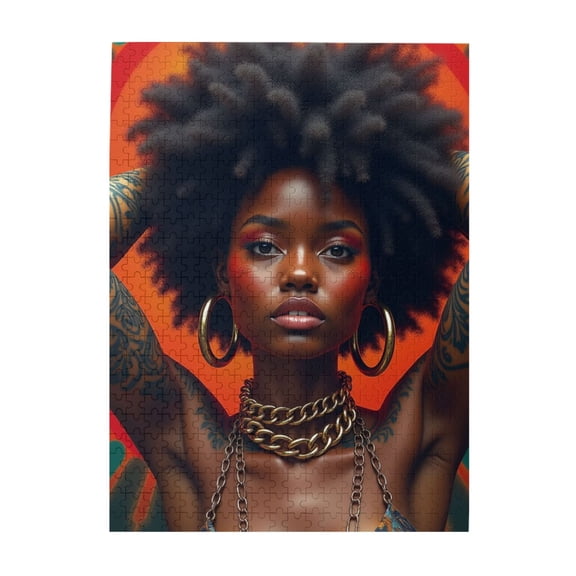 500 Piece Jigsaw Puzzles For Adults African Queen Vibrant Artwork Challenging & Relaxing Puzzle Great Gift Idea.