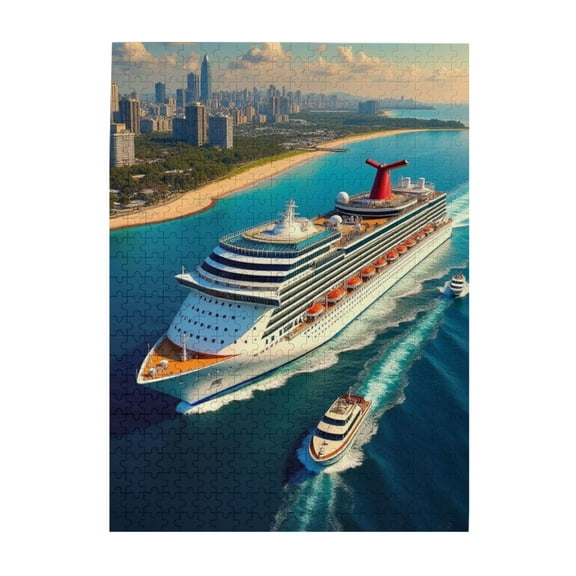 500 Piece Jigsaw Puzzles For Adults Cityscape Cruise Ship Puzzle Challenging & Relaxing Adult Puzzle Game Unique Artwork Great Gift Idea Home Decor
