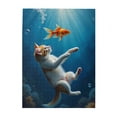 thumbnail image 1 of 500 Piece Kitten And Goldfish Underwater Jigsaw Puzzle For Adults Challenging & Relaxing Brain Teaser Unique Artwork Home Decor Fun Activity & Great Gift Idea, 1 of 7