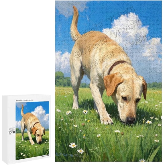 500 Piece Labrador Retriever Dog Puzzle for Adults, Finished Size 20.5" x 15", Fun and Educational Activity