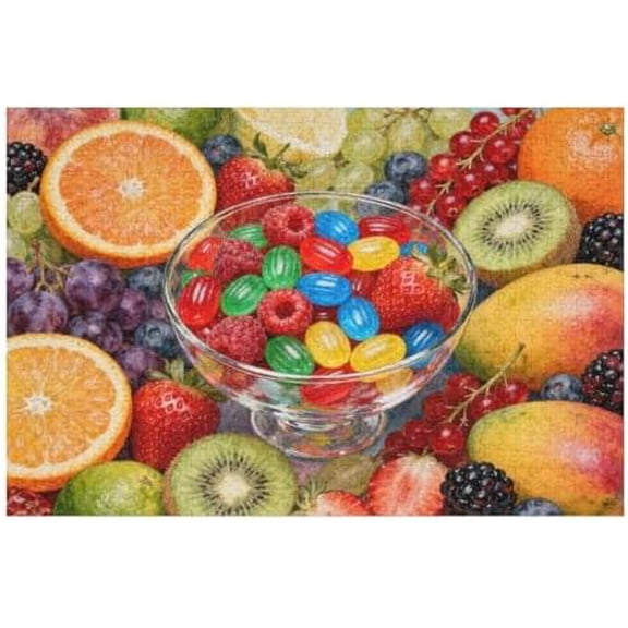 500 Piece Large Fruit Candy Artwork Puzzle for Adults, 20.5"x15" – Funny Gift, Challenging Family Game, DIY Home Decor