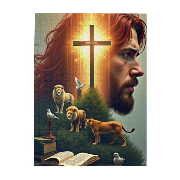 500 Piece Lions & God Jigsaw Puzzle For Adults – Challenging & Relaxing Brain Teaser Unique Artwork Vibrant Illustrations Quality Pieces Great Gift Idea