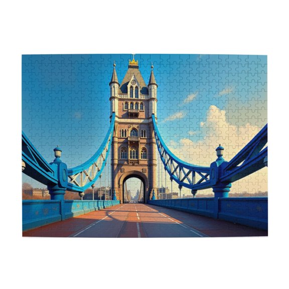 500 Piece London Tower Bridge Jigsaw Puzzle For Adults Iconic Landmark Cityscape Architectural Detail Challenging And Fun Adult Puzzle Great Gift Idea For Puzzle Enthusiasts 20.5X15In