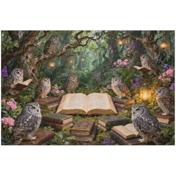 500 Piece Magic Owl Animal Night Theme Puzzle for Adults – Challenging DIY Home Decor, Family Game Night, Interactive Artwork