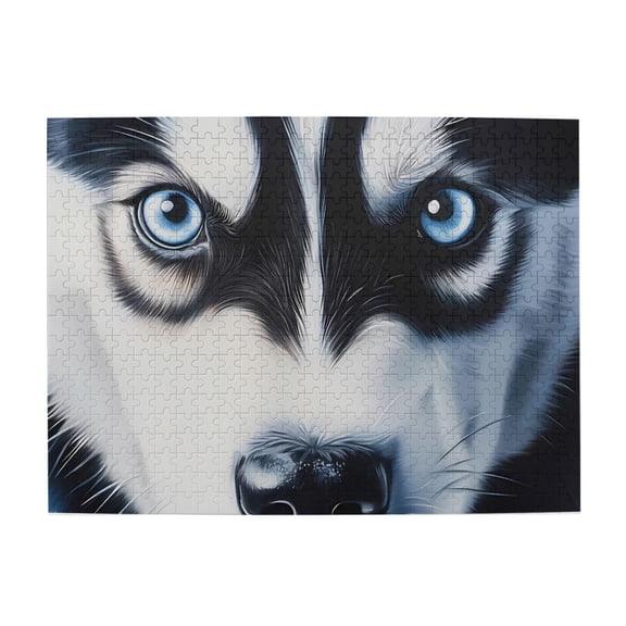 500 Piece Mesmerizing Husky Jigsaw Puzzle For Adults – Vibrant Blue Eyes Artistic Dog Portrait, Challenging & Relaxing Game, Unique Gift For Animal Fans & Wall Decor