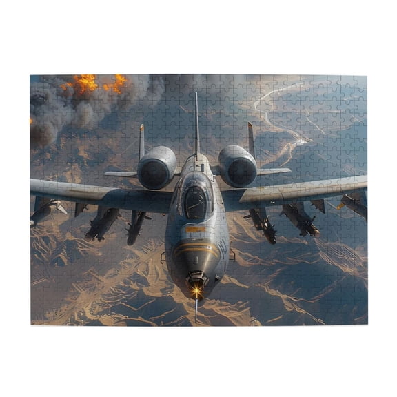 500 Piece Military Attack Jet Jigsaw Puzzle For Adults – Dynamic Combat Mission Artwork, Challenging Wooden Brain Teaser, Relaxing Activity, Ideal Gift For Aviation Fans