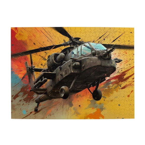 500 Piece Military Helicopter Jigsaw Puzzle For Adults – Vibrant Combat Art, Dynamic Abstract Design, Challenging Wooden Puzzle, Relaxing Brain Game, Ideal Gift, Home Decor