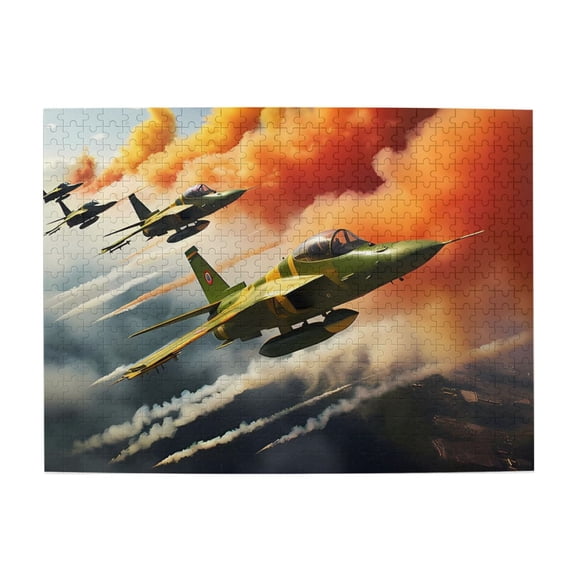 500 Piece Military Jet Squadron Jigsaw Puzzle For Adults – Vibrant Sky Combat Artwork, Challenging & Fun Game, Relaxing Brain Teaser, Ideal Hobby Gift