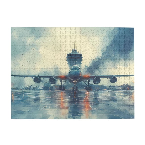 500 Piece Modern Aviation Wooden Jigsaw Puzzle For Adults – Captivating Airport Scene, Challenging & Relaxing Brain Exercise, Ideal Gift For Travel Fans