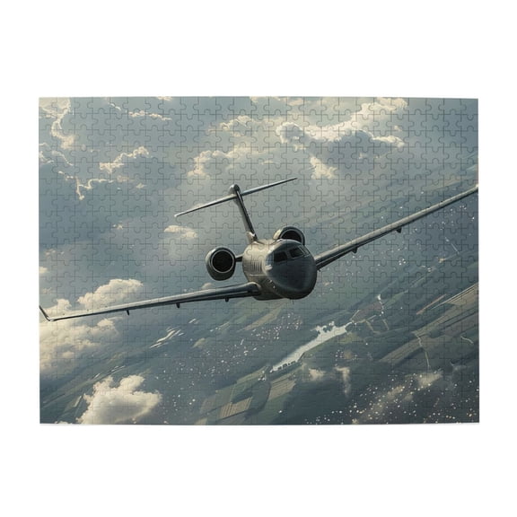 500 Piece Modern Private Jet Jigsaw Puzzle For Adults – Stunning Aerial Artwork, Challenging & Relaxing Brain Game, Unique Home Decor Gift