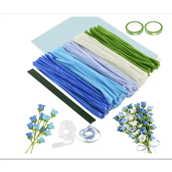 500-Piece Multi-Color Lily Twist Pipe Cleaner Craft Kit - DIY Handmade Flower Project for Creative Fun and Imaginative Crafts!