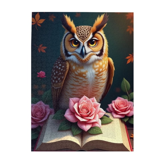500 Piece Owl And Roses Jigsaw Puzzle For Adults – Challenging And Relaxing Adult Puzzle With Vibrant Artwork Great Gift Idea. HighQuality Pieces Fun Brain Teaser Home Decor