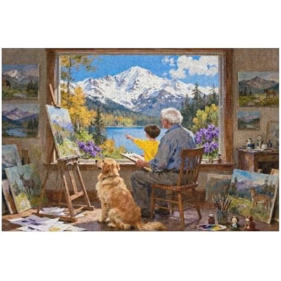 500 Piece Painting Room Scene Interior Artwork Puzzle for Adults – Calm Creative Space Design, Relaxing