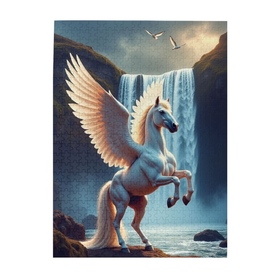 500 Piece Pegasus Waterfall Jigsaw Puzzle For Adults Challenging & Relaxing Adult Puzzles Unique Artwork Fantastic Creature Great Gift Idea Home Decor