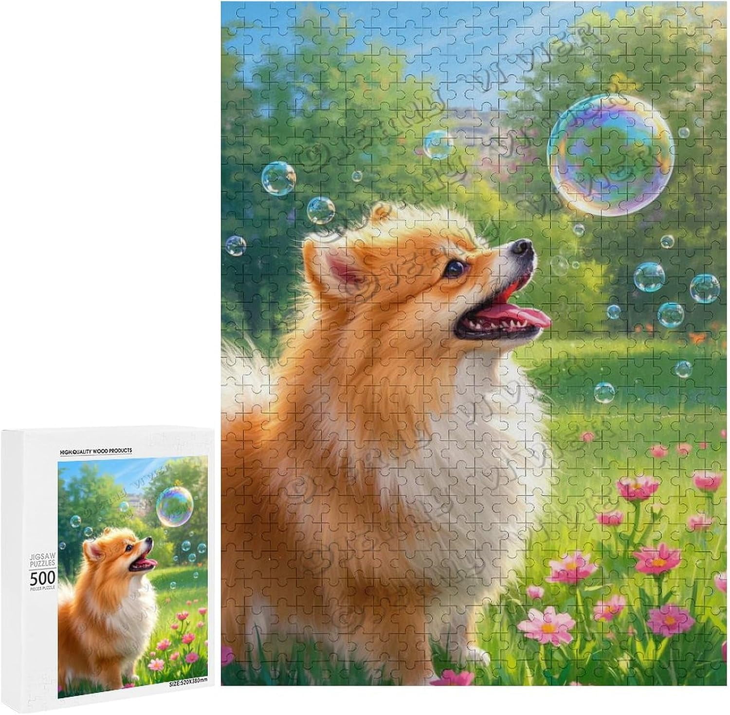 500 Piece Pomeranian Dog Breed Wooden Jigsaw Puzzle for Adults ...
