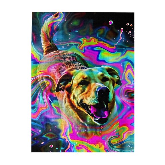 500 Piece Psychedelic Dog Jigsaw Puzzle For Adults – Vibrant Artistic Design, Fun & Challenging Brain Exercise, Relaxing Activity, Captivating Home Decor, Great Gift