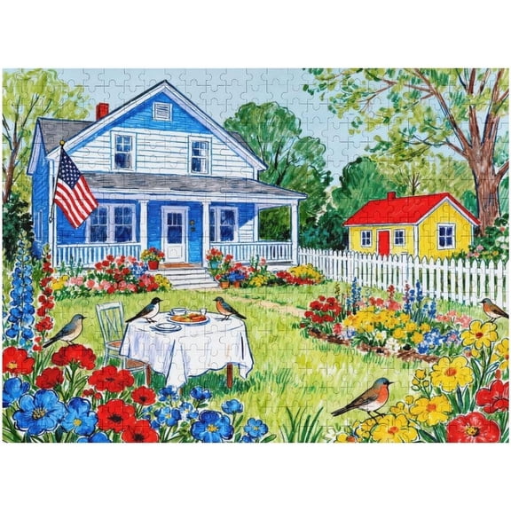500 Piece Puzzle for Adults, Beautiful Garden Scene Puzzles, Birds and Flowers Jigsaw Puzzles 500 Pieces,Fun Landscape Puzzle for Adults Seniors,Challenging Family Game Great Gift Idea,20.5x15 in