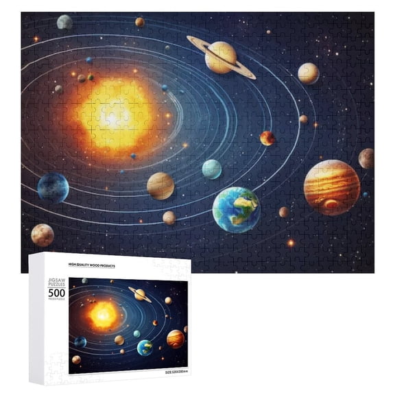 500-Piece Puzzle Cosmic Planet Design, Ideal for Relaxing Family Game Nights and Fun Challenges