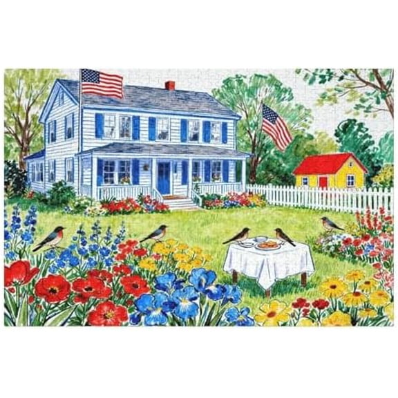 500 Piece Puzzle for Adults, Garden Birds and Flowers Puzzle, Scenic Landscape Jigsaw, Fun and Challenging Family Game, Gift for adults, 20.5x15 in