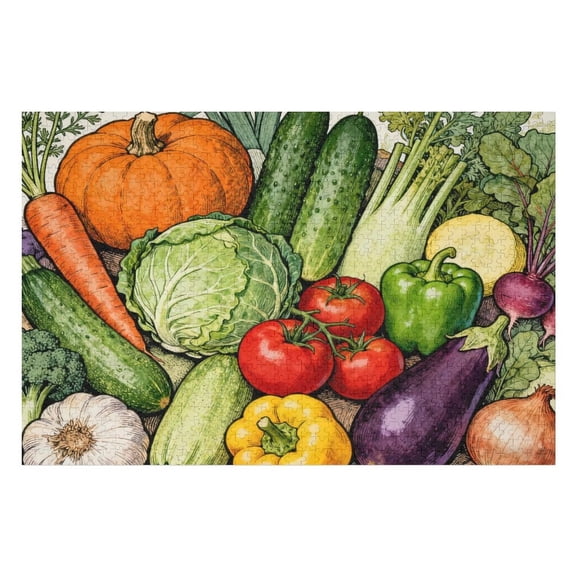 500 Piece Puzzle for Adults, Green Vegetables Jigsaw Puzzle, Impossible Puzzles Game, Family Home Decoration Puzzle, Gift for Friends Parents Couples