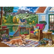 500 Piece Puzzle for Adults Mountain Lake Dog Scene by Image World 18 x24