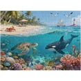 thumbnail image 1 of 500 Piece Puzzles for Adults, 500 Piece Puzzles for Adults Large Piece, Turtles Orca Coral Reef Ocean Jigsaw Puzzle, Funny Gift for Adult Women Senior Challenging Family Games Game, 20.5 X 15 in, 1 of 8
