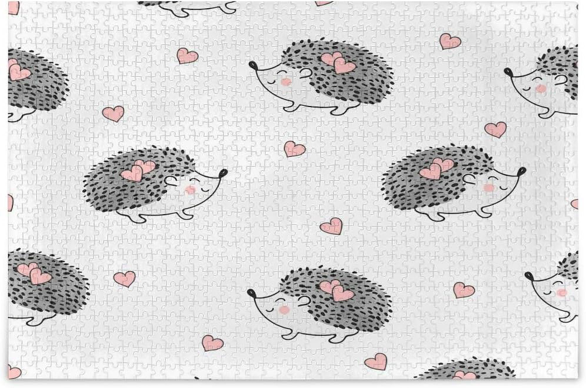 500 Piece Puzzles for Adults Animal Cute Hedgehogs Pink Hearts Jigsaw 500 Piece Puzzles for Adults Animal Cute Hedgehogs Pink Hearts Jigsaw