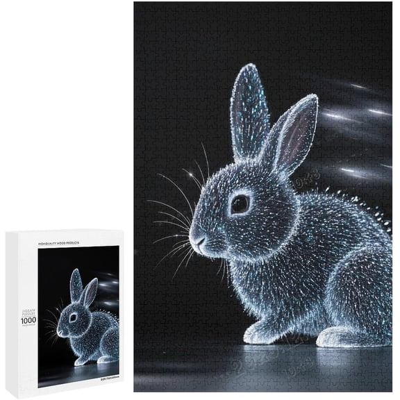 500 Piece Rabbit Hard Puzzle for Adults – Dog Challenging Puzzle for Elderly, Family Activity Fun Games